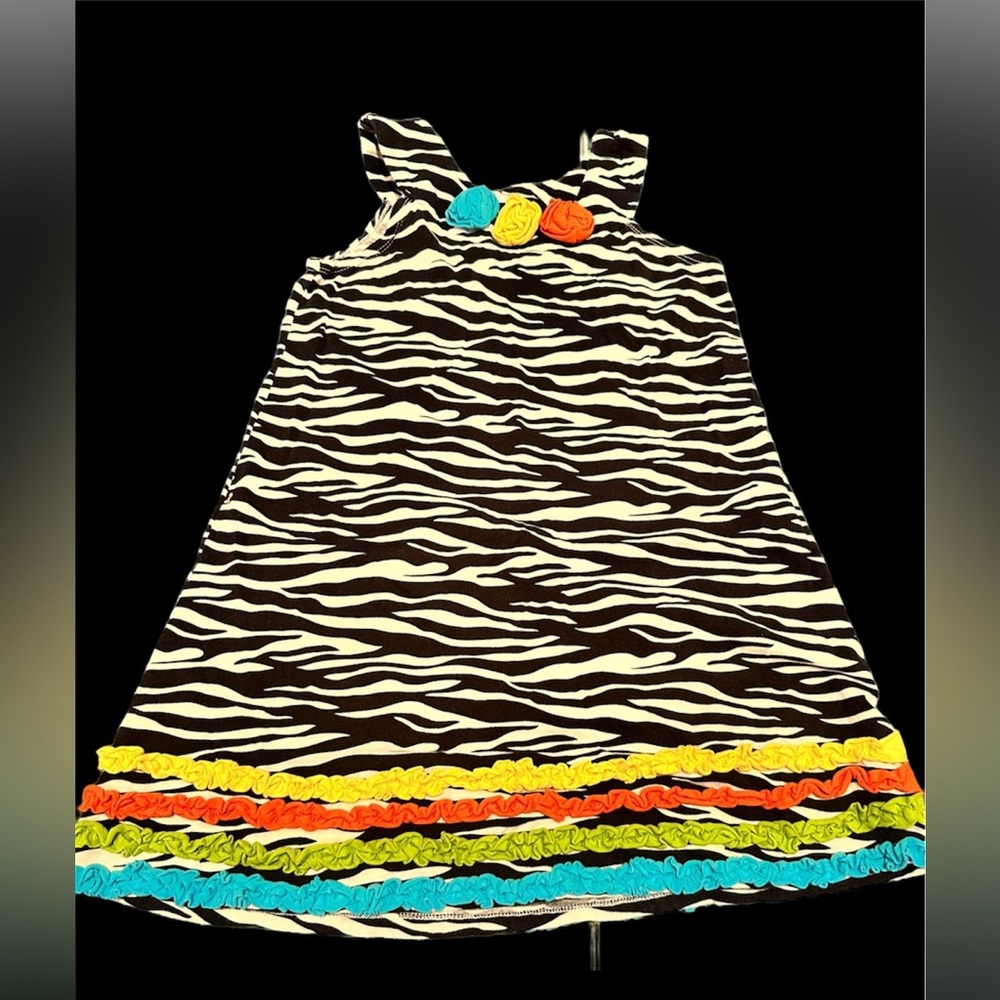 Bonnie Jean Zebra Print Dress girls size 7